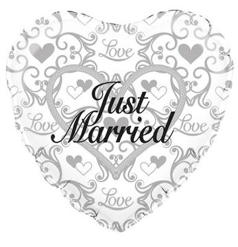 Oaktree 18inch Just Married Filigree - Foil Balloons